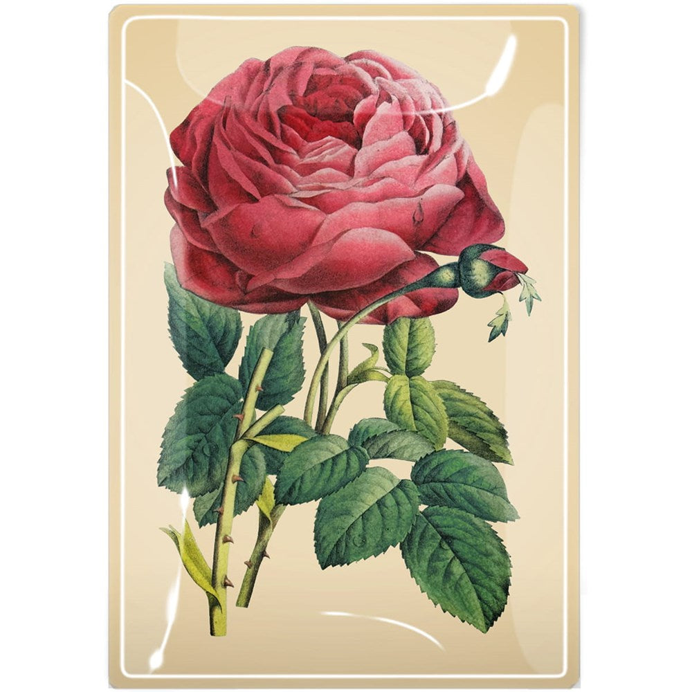 Decoupage Glass Tray - Glistening Pink Rose