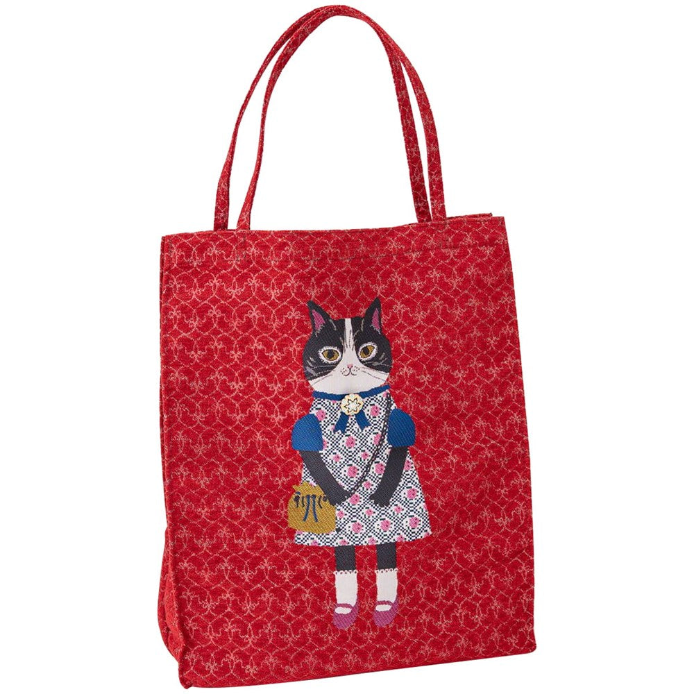 Honey Bean Princess Jacquard Tote - Red