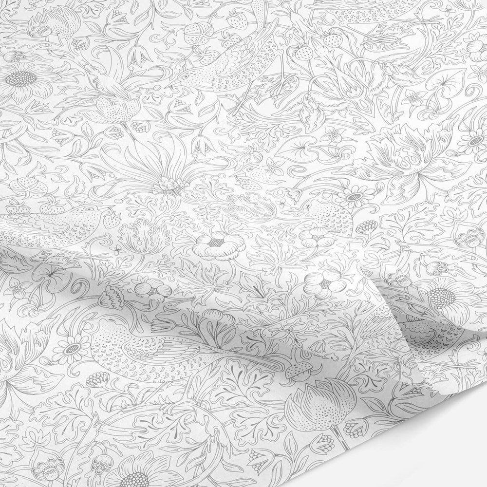 Compostable Tissue Paper - Silver Strawberry Thief