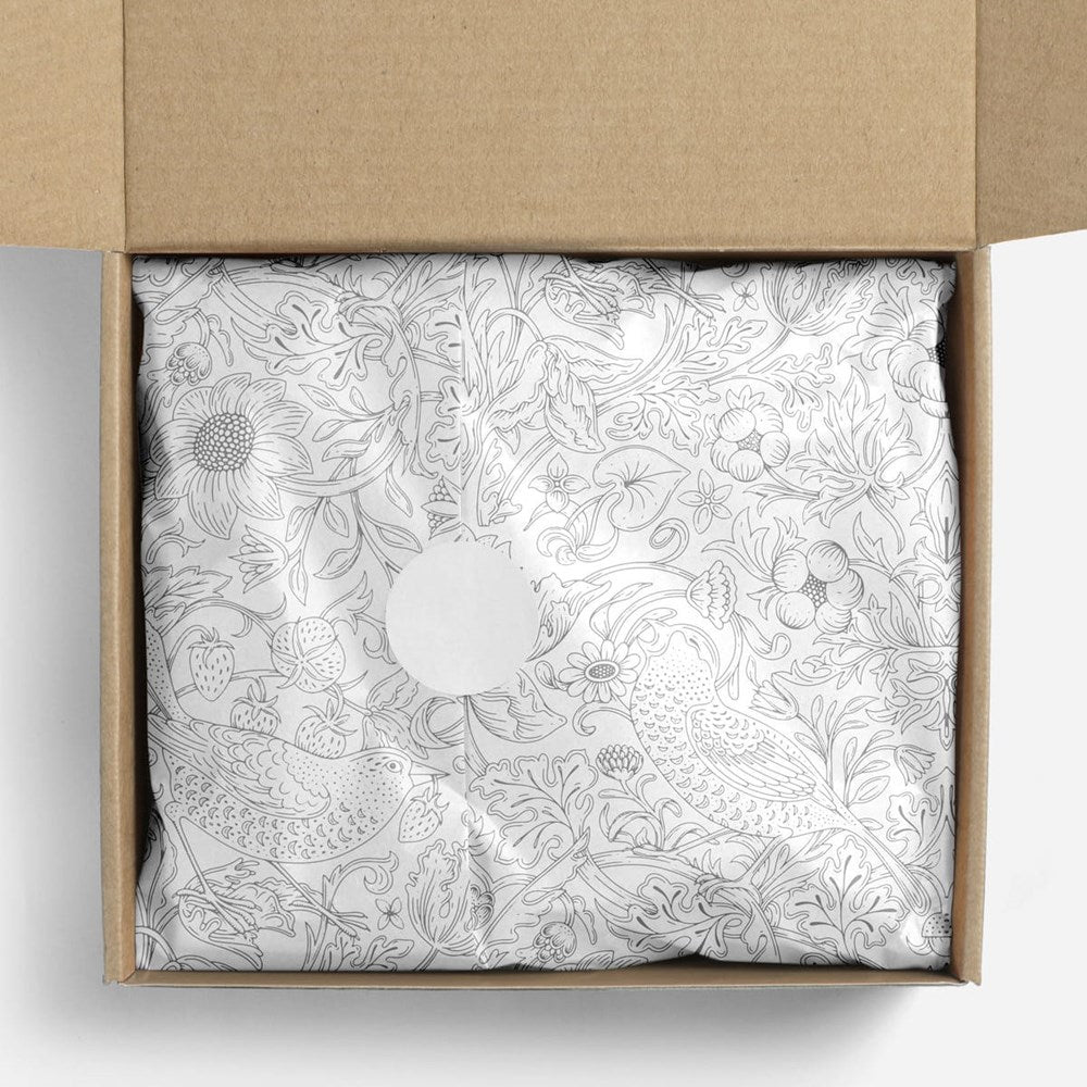 Compostable Tissue Paper - Silver Strawberry Thief